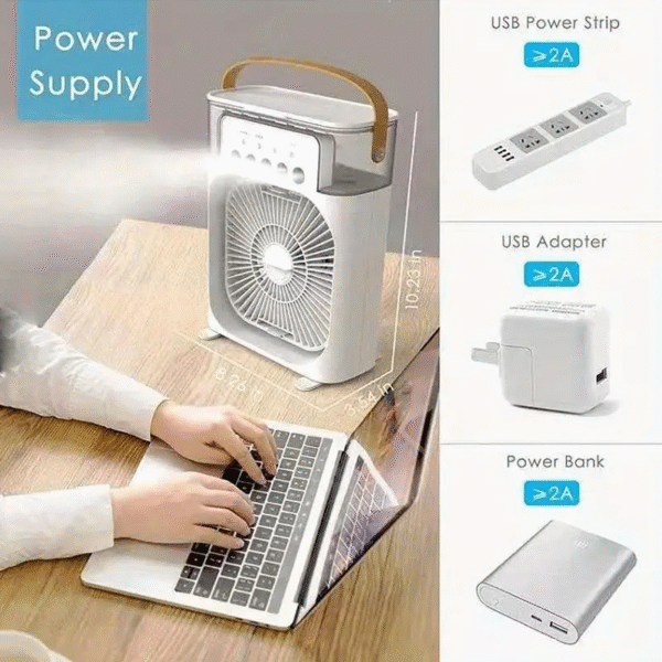 Multi-Function Five Hole Humidification Air Conditioning Fan Electric Fan- Random - Image 5