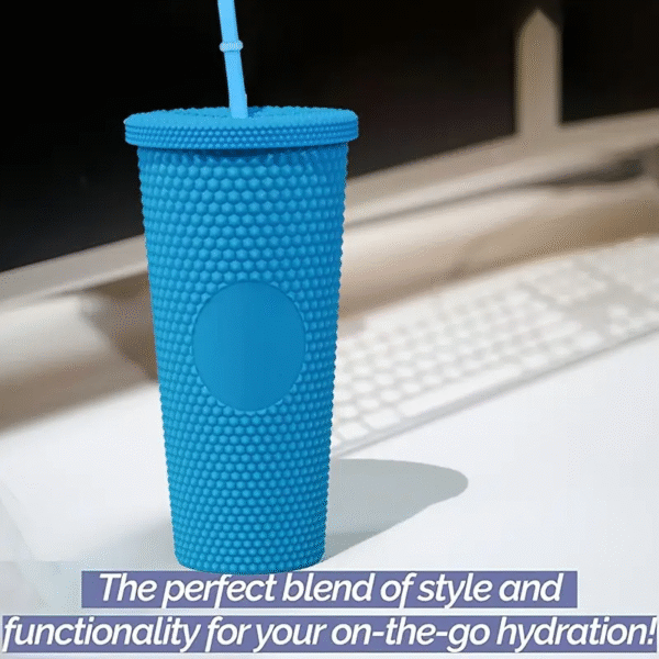 3pcs Durian Texture Reusable Water Bottles with Straw - Image 2