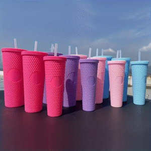 3pcs Durian Texture Reusable Water Bottles with Straw