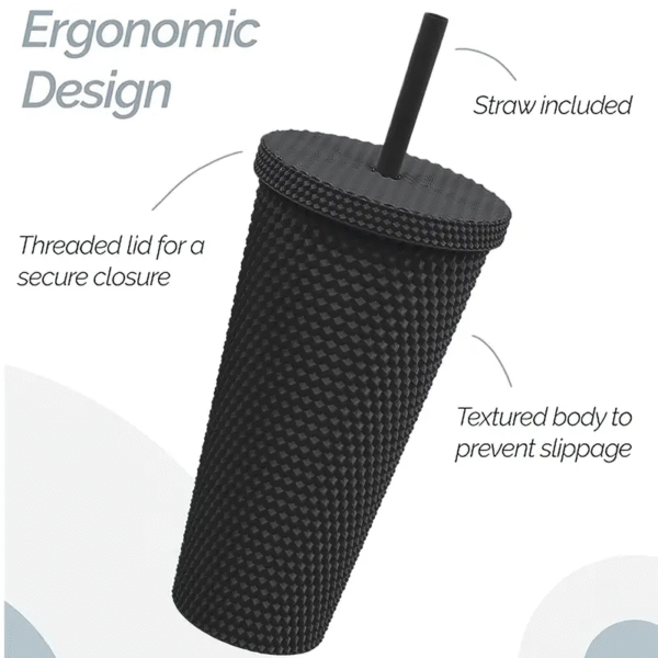 3pcs Durian Texture Reusable Water Bottles with Straw - Image 4