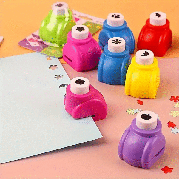 Mini Embossing & Paper Punch Set (3pcs) – Random Colours & Shapes for DIY Crafts - Image 2