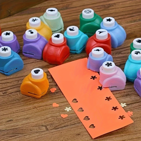 Mini Embossing & Paper Punch Set (3pcs) – Random Colours & Shapes for DIY Crafts - Image 7