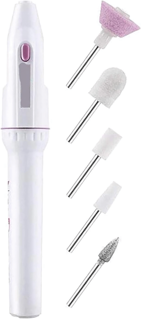 Electric Nail Grinder Set – 5-in-1 Manicure Pen with Sharpeners & Cleaning Brush - Image 2
