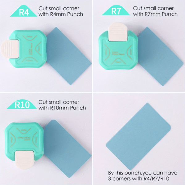 3 Way Corner Rounder Punch – 4mm, 7mm, 10mm Cutter for Paper Crafts & Scrapbooking - Image 5