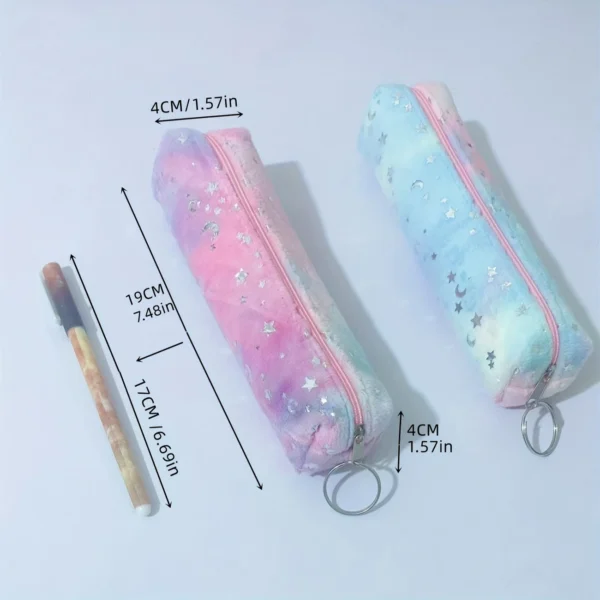 Moon & Star Pencil Case – Cute Student Stationery Pouch with Zipper & Celestial Design - Image 4