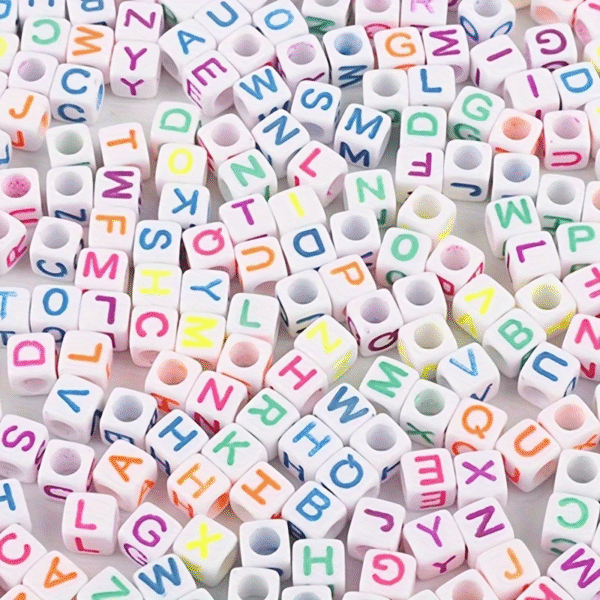 Acrylic Alphabet Beads A–Z (500pcs) – 6mm Multi-Color Cubes for DIY Crafting & Jewelry - Image 3