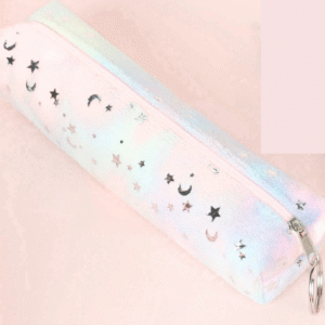 Moon & Star Pencil Case – Cute Student Stationery Pouch with Zipper & Celestial Design