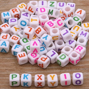 Acrylic Alphabet Beads A–Z (500pcs) – 6mm Multi-Color Cubes for DIY Crafting & Jewelry