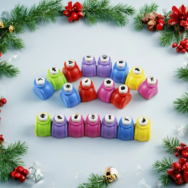 Mini Embossing & Paper Punch Set (3pcs) – Random Colours & Shapes for DIY Crafts