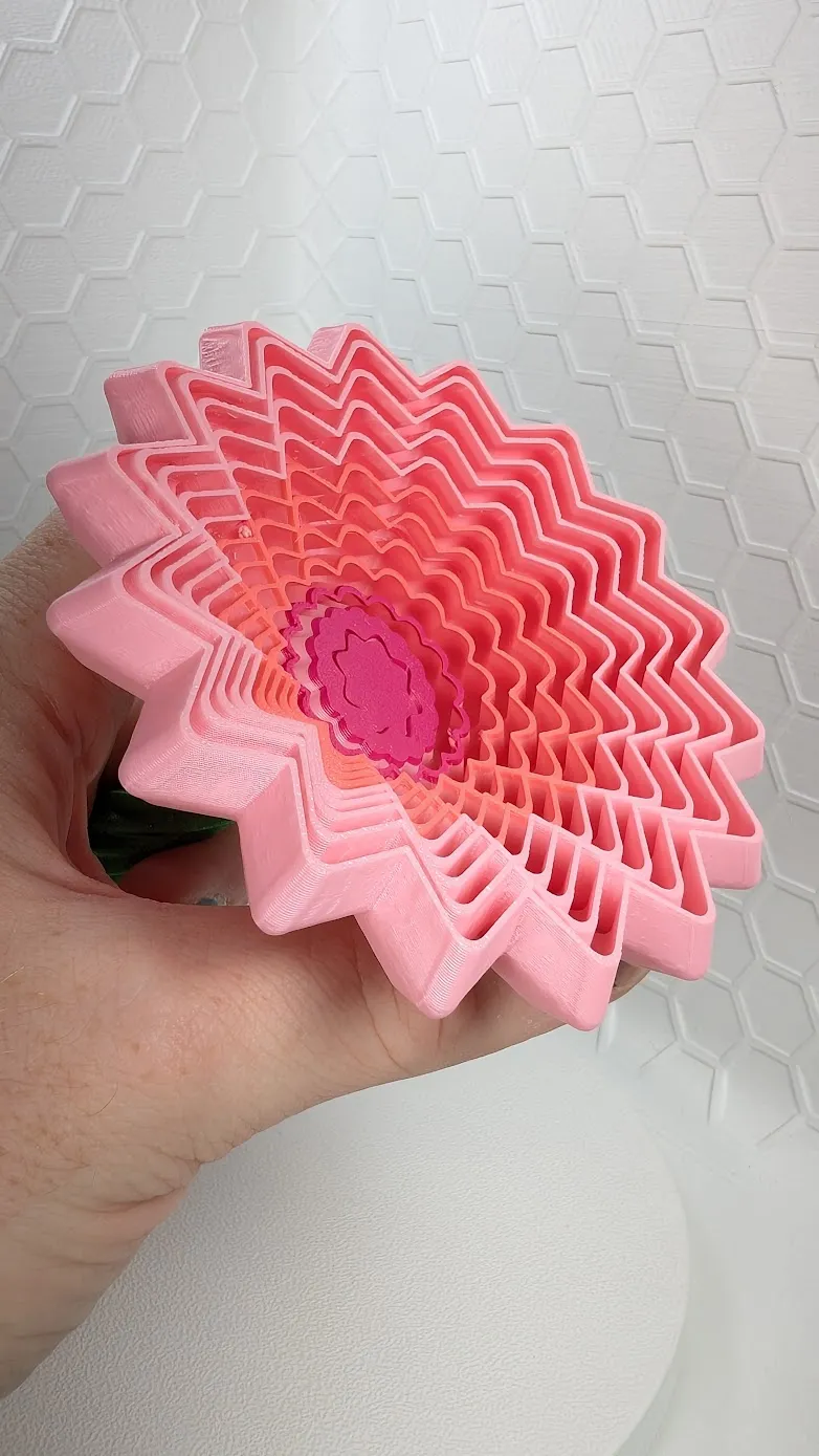 spiral bloom 3d‑printed sculpture random colour spiral bloom 3d‑printed sculpture random colour